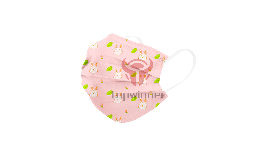 Disposable printed children's mask (rabbit)